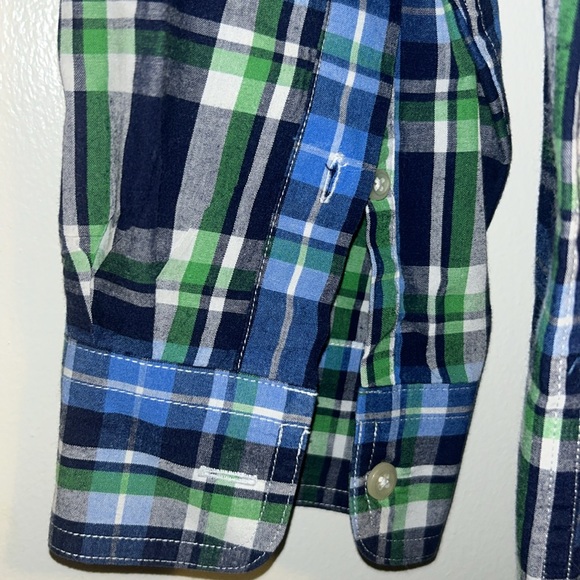 Chap's Men's  Large Shirt Long Sleeved Blue Plaid Easy Care Good Condition NOTE - Picture 5 of 8